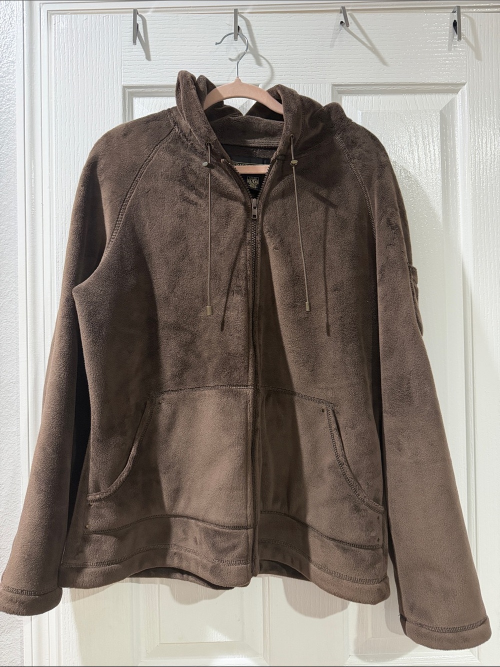 Kristen Blake Brown Plush Fleece Zip Up Hoodie Jacket Women’s XL/EXG